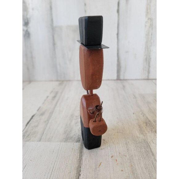 Halloween vintage wooden Jack O'Lantern trick or treater unique figure polka dot - Picture 8 of 9